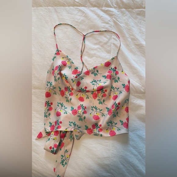 Zara satin cropped open back top - Picture 4 of 5